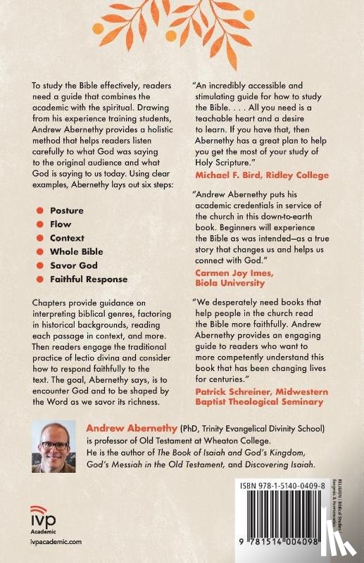 Abernethy, Andrew, Dates, Charlie - Savoring Scripture – A Six–Step Guide to Studying the Bible