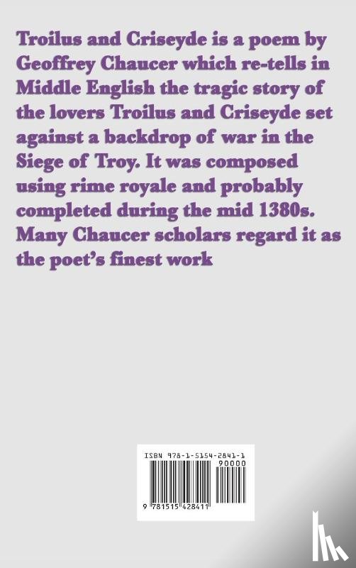 Chaucer, Geoffrey - Troilus and Criseyde