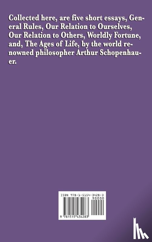 Schopenhauer, Arthur - Counsels and Maxims