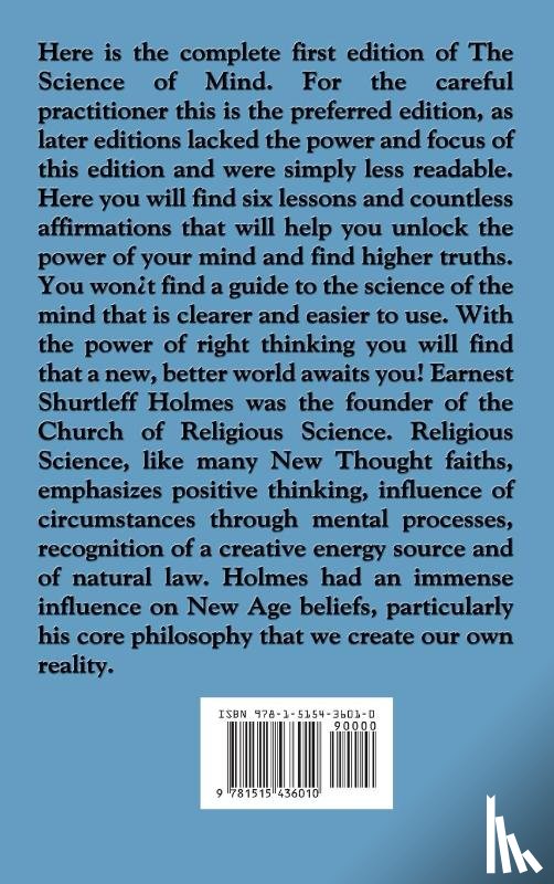 Holmes, Dr Ernest - The Science of Mind