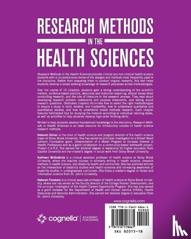 Debbie Zelizer, Kathleen McGoldrick, Deborah Firestone - Research Methods in the Health Sciences