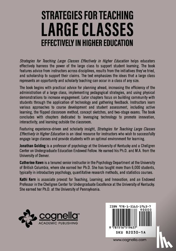 Jonathan Golding, Catherine Rawn, Kathi Kern - Strategies for Teaching Large Classes Effectively in Higher Education