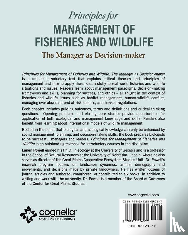 Larkin Powell - Principles for Management of Fisheries and Wildlife