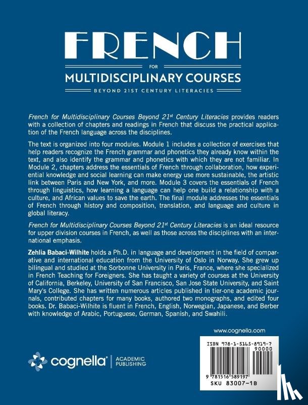 Babaci-Wilhite, Zehlia - French for Multidisciplinary Courses Beyond 21st Century Literacies