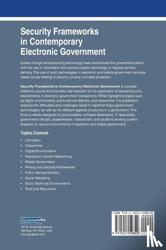  - Security Frameworks in Contemporary Electronic Government