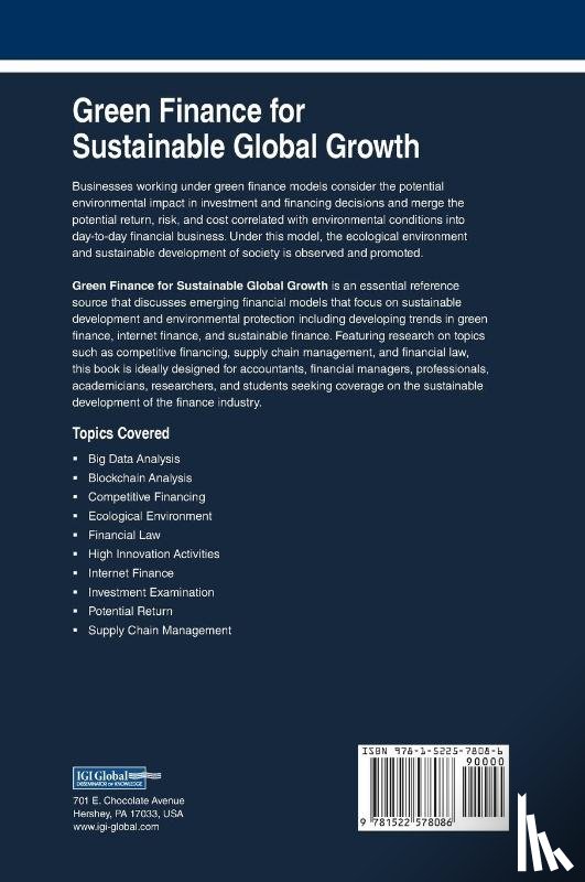  - Green Finance for Sustainable Global Growth