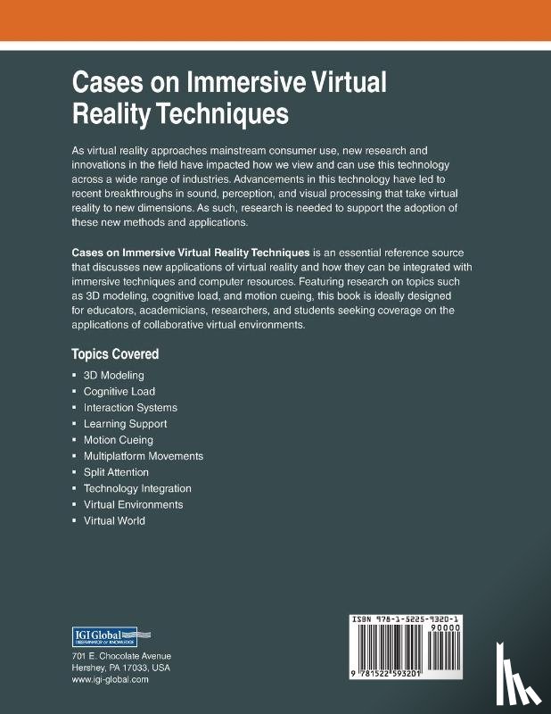  - Cases on Immersive Virtual Reality Techniques