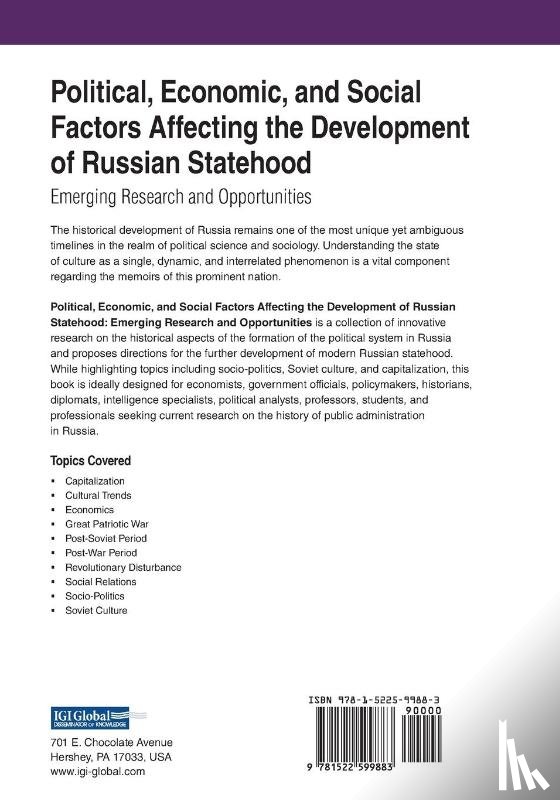 Ershov, Bogdan, Muhina, Natalia, Ashmarov, Igor - Political, Economic, and Social Factors Affecting the Development of Russian Statehood