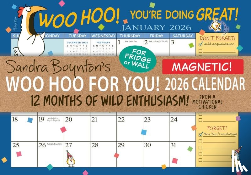 Boynton, Sandra, Calendars, Workman - Sandra Boynton's Woo Hoo for You! 2026 Magnetic Calendar