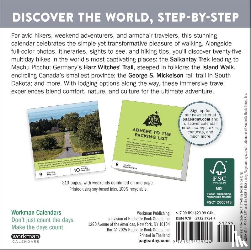 Perry Johnston, Gail, Workman Calendars - Walks of the World Page-A-Day® Calendar 2026