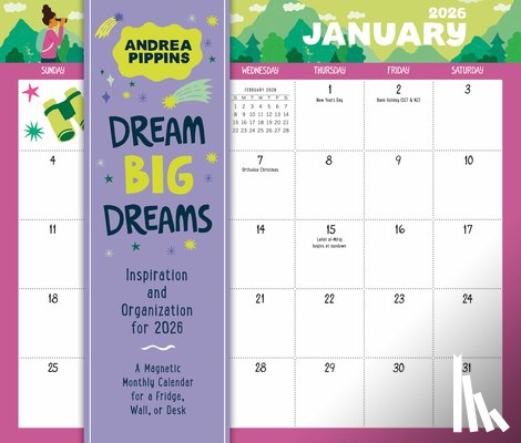 Pippins, Andrea, Calendars, Workman - Dream Big Dreams Magnetic Wall Calendar 2026