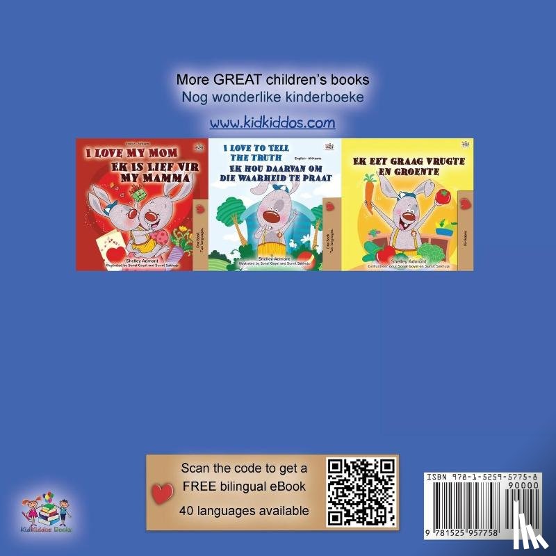 Admont, Shelley, Books, Kidkiddos - I Love to Sleep in My Own Bed (English Afrikaans Bilingual Book for Kids)