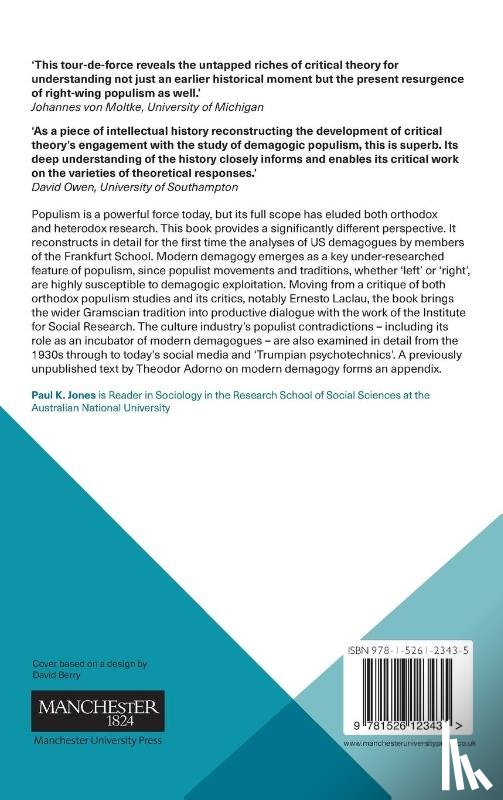 Jones, Paul K. - Critical Theory and Demagogic Populism