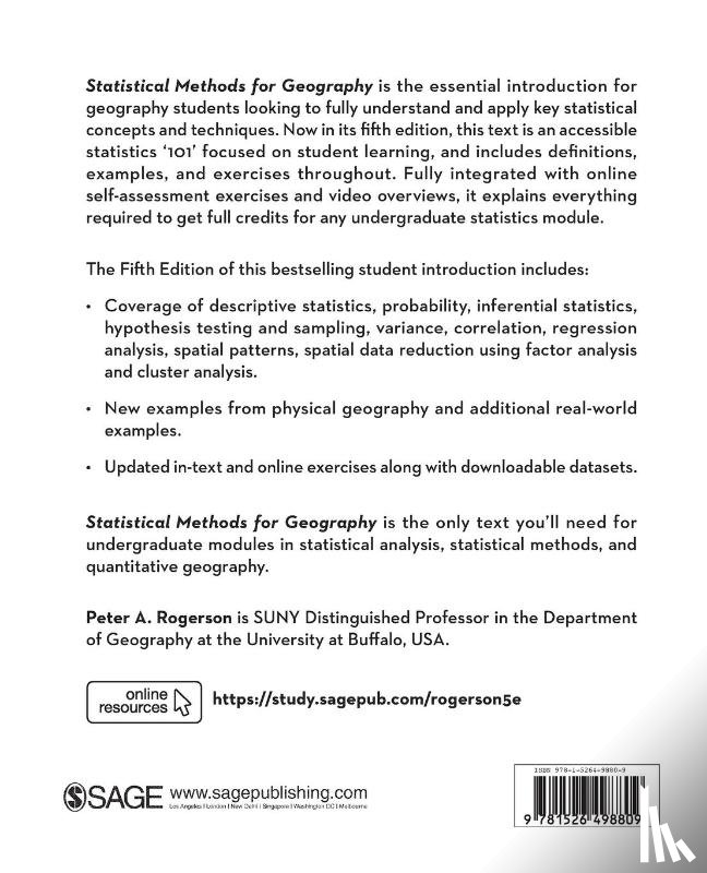 Rogerson, Peter A. - Statistical Methods for Geography