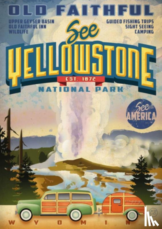 Calendars, Carousel - See America Yellowstone Lined Notebook: Plastic Free Packaging
