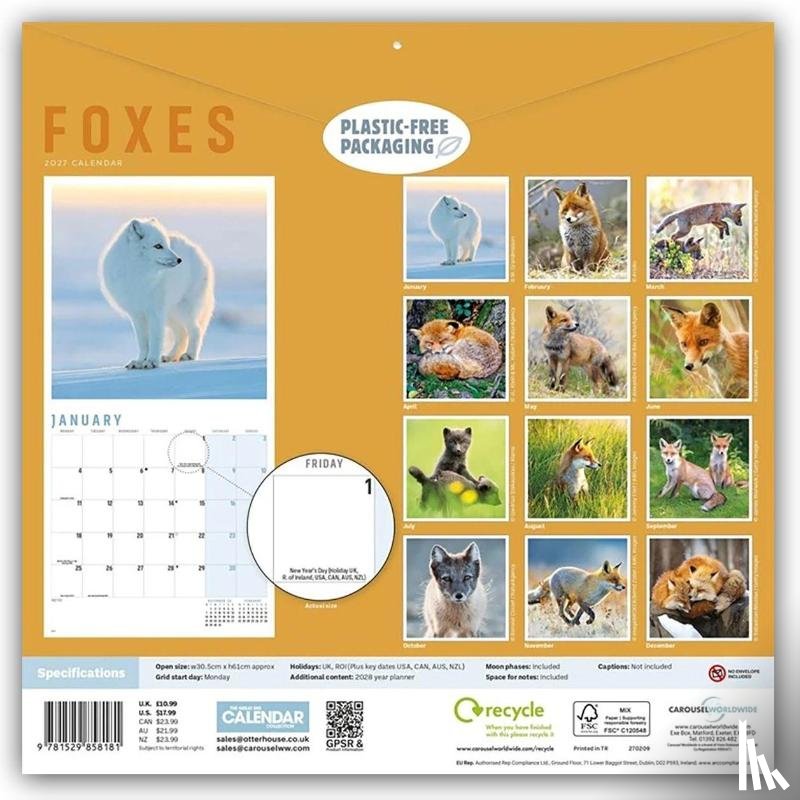 Carousel Calendar - Foxes (PFP) W