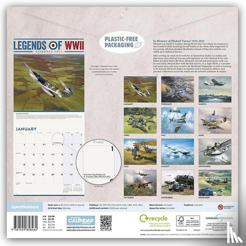 Carousel Calendar - Legends of WWII (PFP) Wall