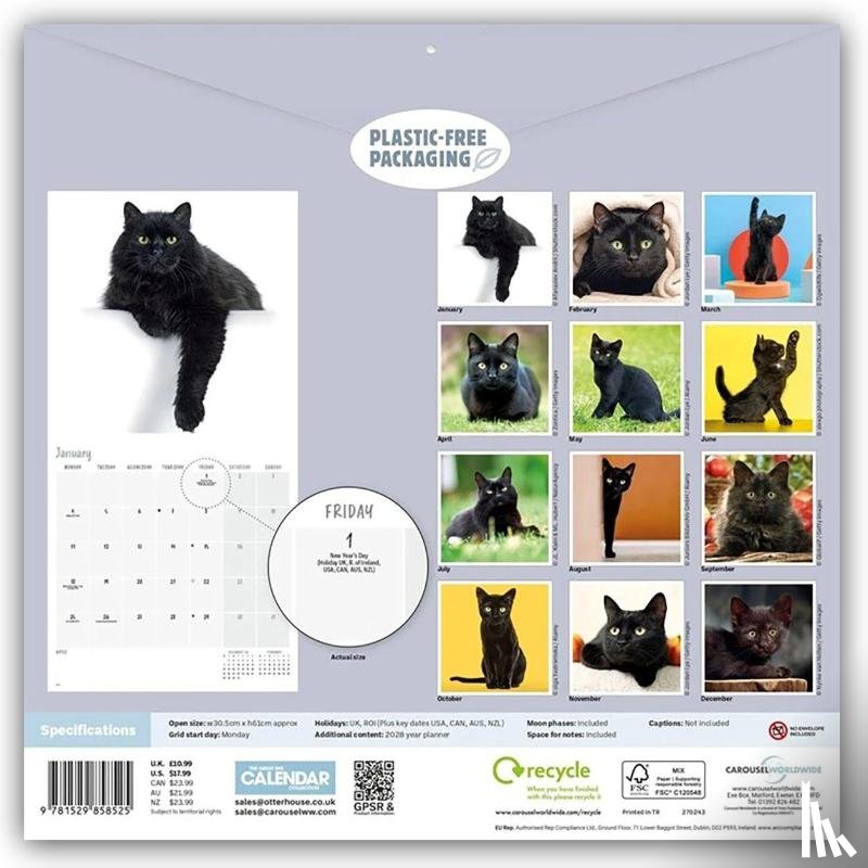 Carousel Calendar - Black Cats (PFP) W