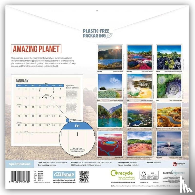 Carousel Calendar - Amazing Planet Wall (PFP)