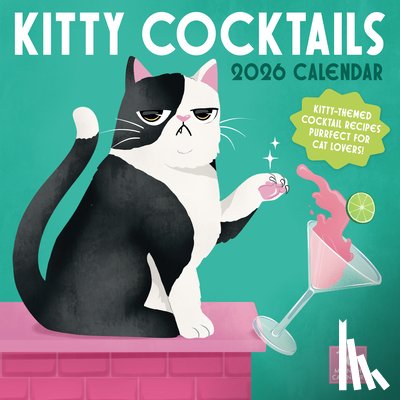 The London Studio - 2026 Kitty Cocktails Wall Calendar