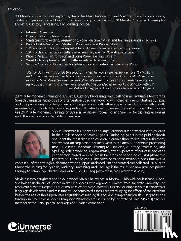 Dinsmore, Slp M Ed - 20 Minute Phonemic Training for Dyslexia, Auditory Processing, and Spelling