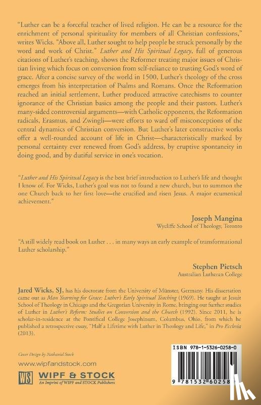 Wicks, Jared Sj - Luther and His Spiritual Legacy