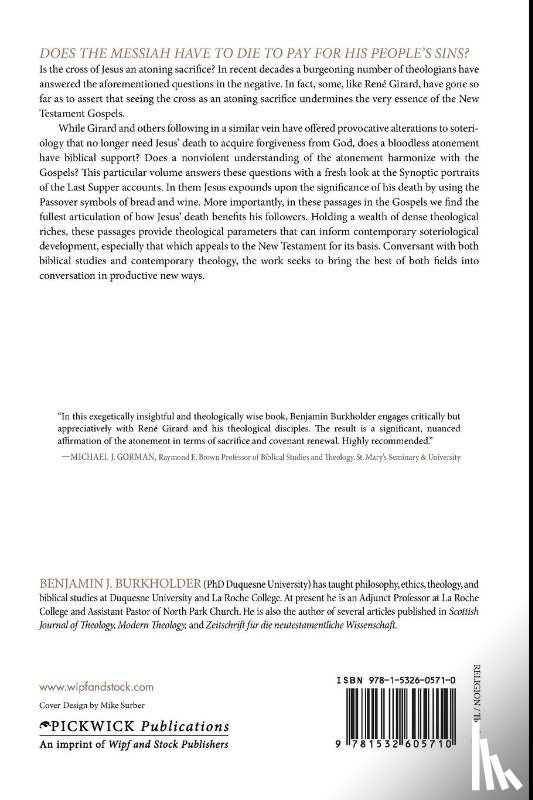 Burkholder, Benjamin J - Bloodless Atonement?