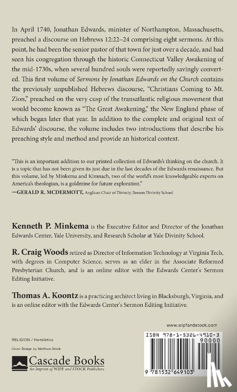  - Sermons by Jonathan Edwards on the Church, Volume I