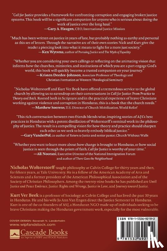 Ver Beek, Kurt, Wolterstorff, Nicholas P - Call for Justice