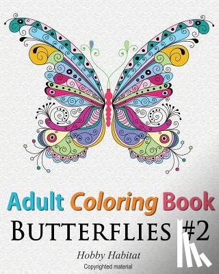 Books, Hobby Habitat Coloring - Adult Coloring Book: Butterflies: Coloring Book for Adults Featuring 50 HD Butterfly Patterns