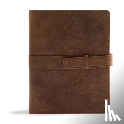 Csb Bibles by Holman - CSB Legacy Notetaking Bible, Tan Genuine Leather with Strap