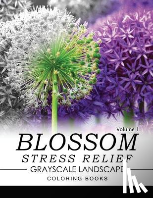 Keith D. Simons - Blossom Stress Relief GRAYSCALE Landscape Coloring Books Volume 1