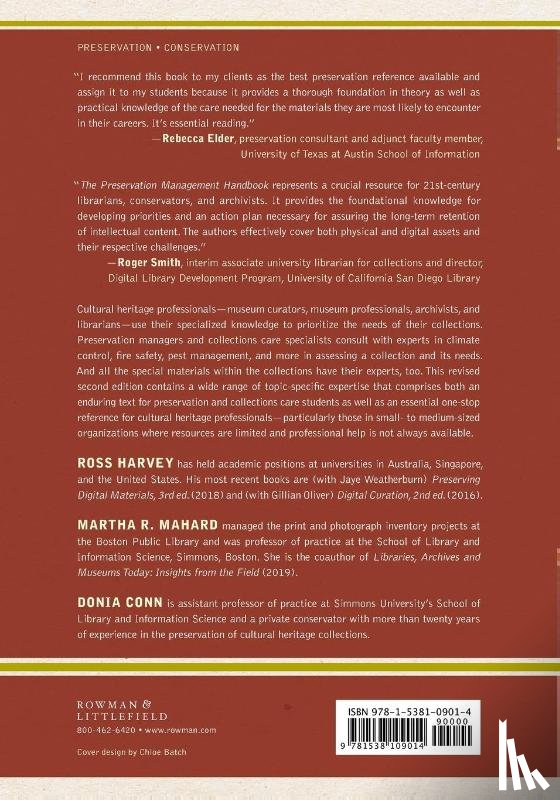 Harvey, Ross, Mahard, Martha R. - The Preservation Management Handbook