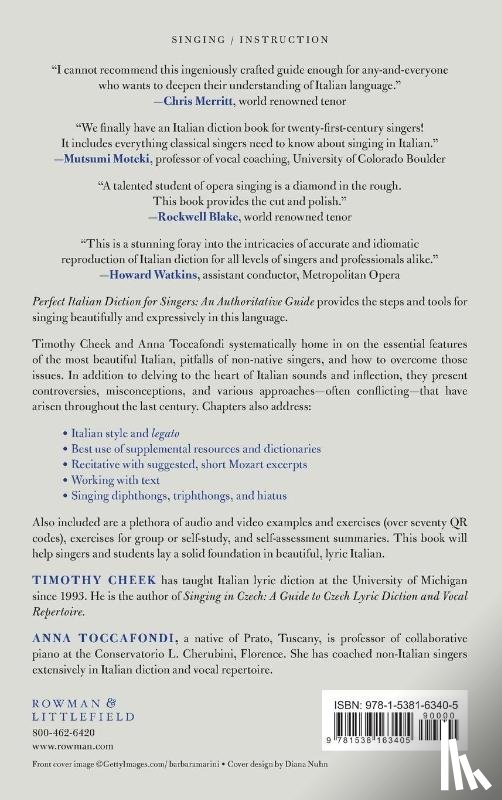 Cheek, Timothy, Toccafondi, Anna - Perfect Italian Diction for Singers