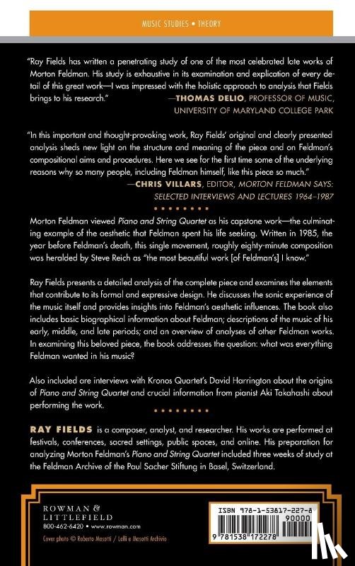 Fields, Ray - Morton Feldman's Piano and String Quartet