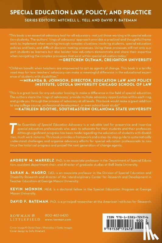 Markelz, Andrew M., Nagro, Sarah A., Monnin, Kevin, Bateman, David F. - The Essentials of Special Education Advocacy