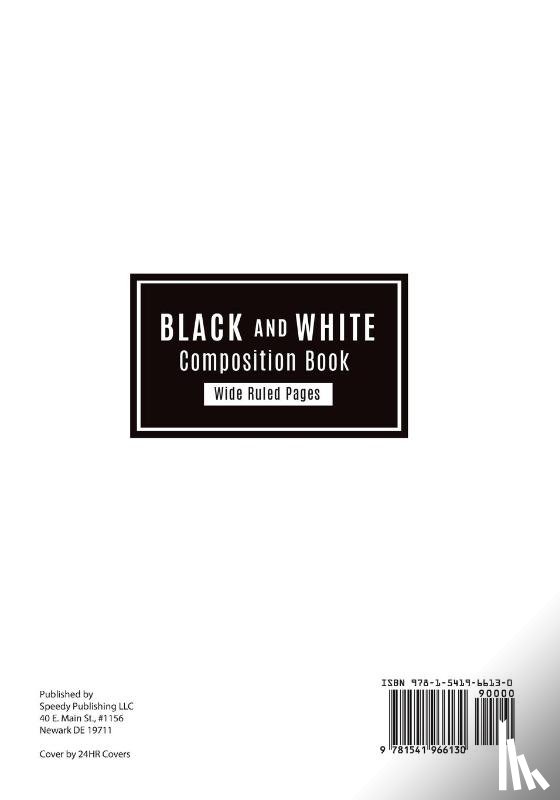 Journals and Notebooks - Black and White Composition Book Wide Ruled Pages