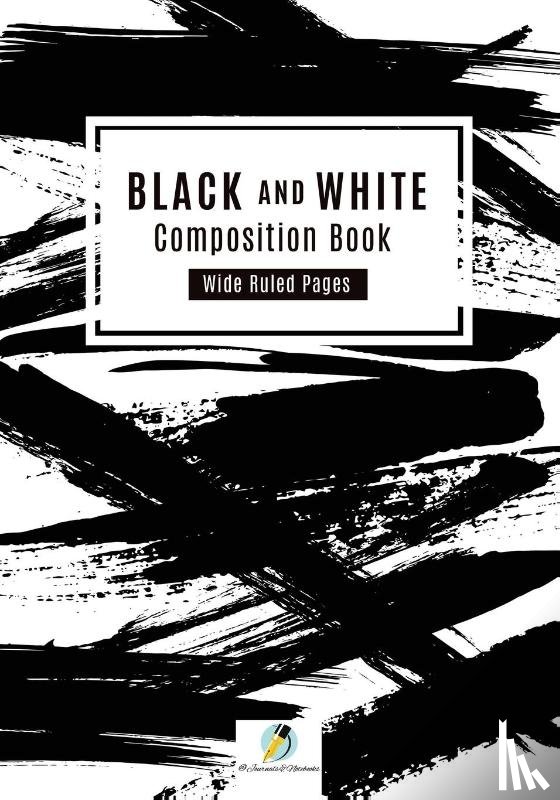 Journals and Notebooks - Black and White Composition Book Wide Ruled Pages
