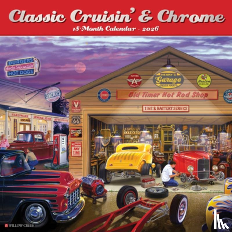 Willow Creek Press - Classic Cruisin' & Chrome 2026 12 X 12 Wall Calendar