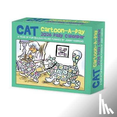 Jonny Hawkins - Cat Cartoon-A-Day by Jonny Hawkins 2026 5.4 X 6.2 Box Calendar