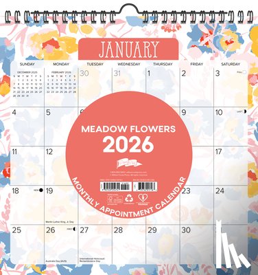 Willow Creek Press - Meadow Flowers 2026 12 X 12 Spiral Wall Calendar