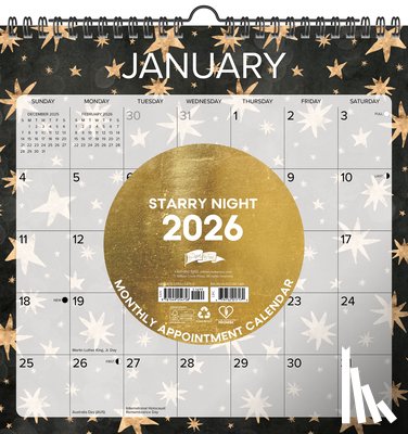 Willow Creek Press - Starry Night 2026 12 X 12 Spiral Wall Calendar