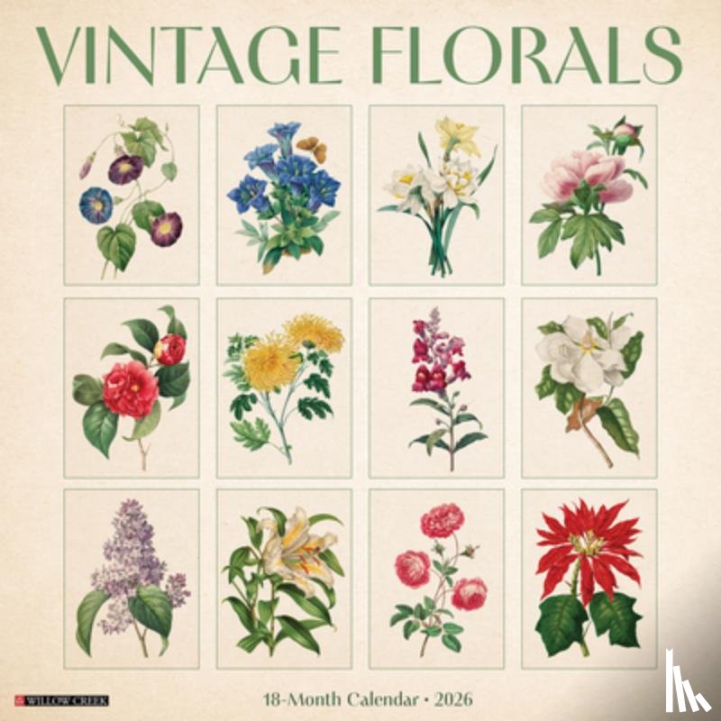 Willow Creek Press - Vintage Florals 2026 Wall Calendar