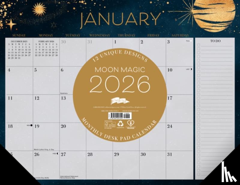 Willow Creek Press - Moon Magic 2026 22 X 17 Large Monthly Deskpad