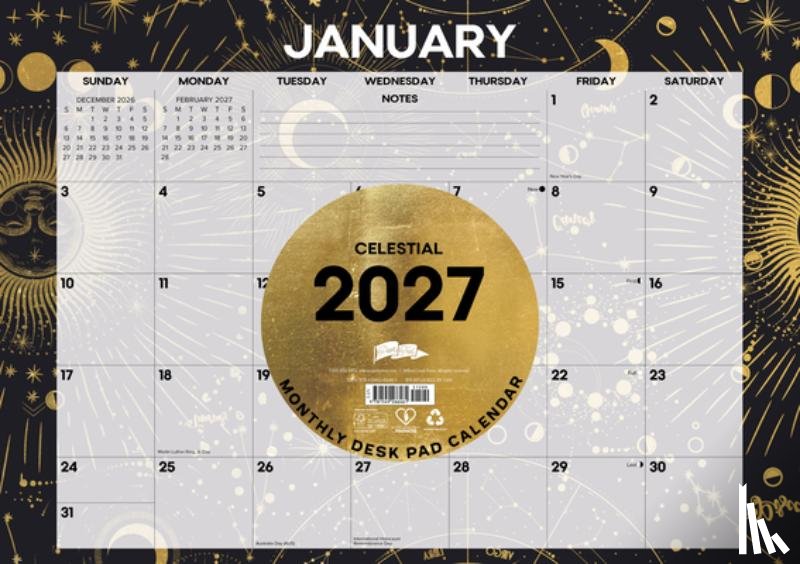 Willow Creek Press - Celestial 2027 Monthly Deskpad