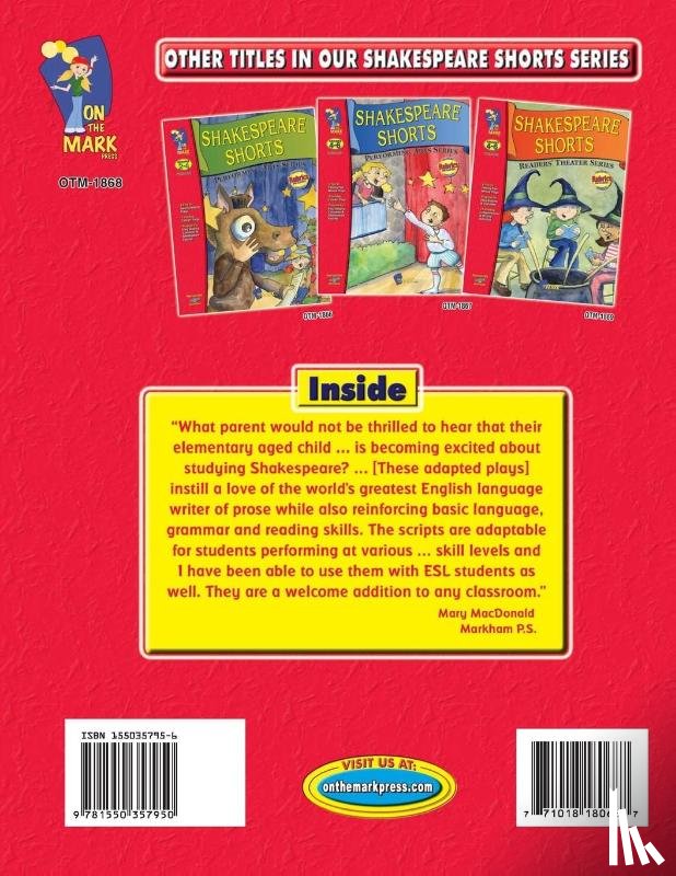 Mcaleese, David - Shakespeare Plays Adapted for Readers Theater with Scripts & Activities Gr 2-4