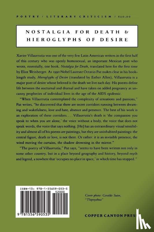 Villaurrutia, Xavier - Nostalgia for Death & Hieroglyphs of Desire