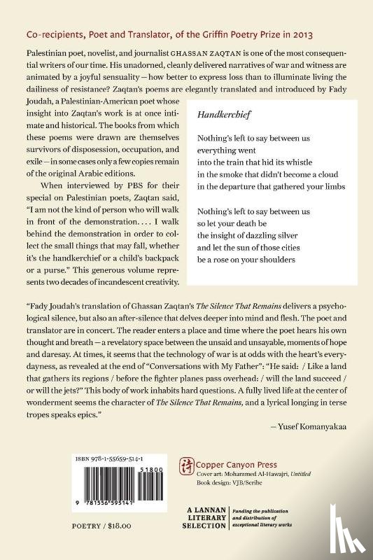 Zaqtan, Ghassan - The Silence That Remains: Selected Poems