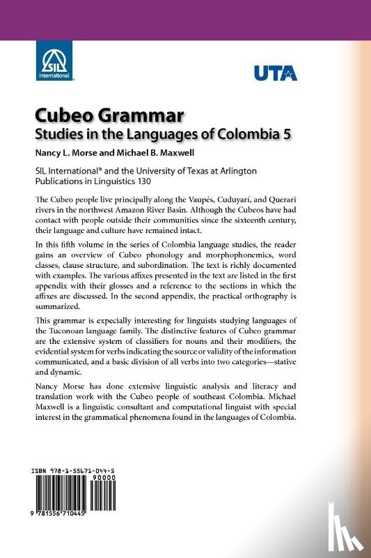 Morse, Nancy L, Maxwell, Michael B - Cubeo Grammar