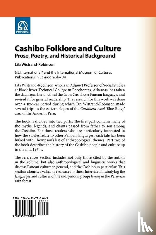 Robinson, Lila Wistrand, Wistrand-Robinson, Lila - Cashibo Folklore and Culture